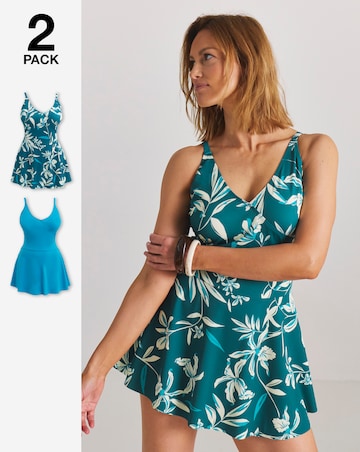 2 Pack Value Ruffle Swimdresses