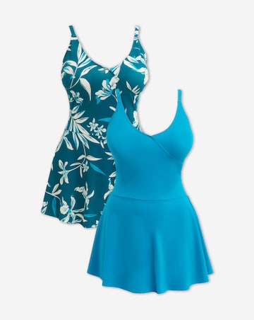 2 Pack Value Ruffle Swimdresses