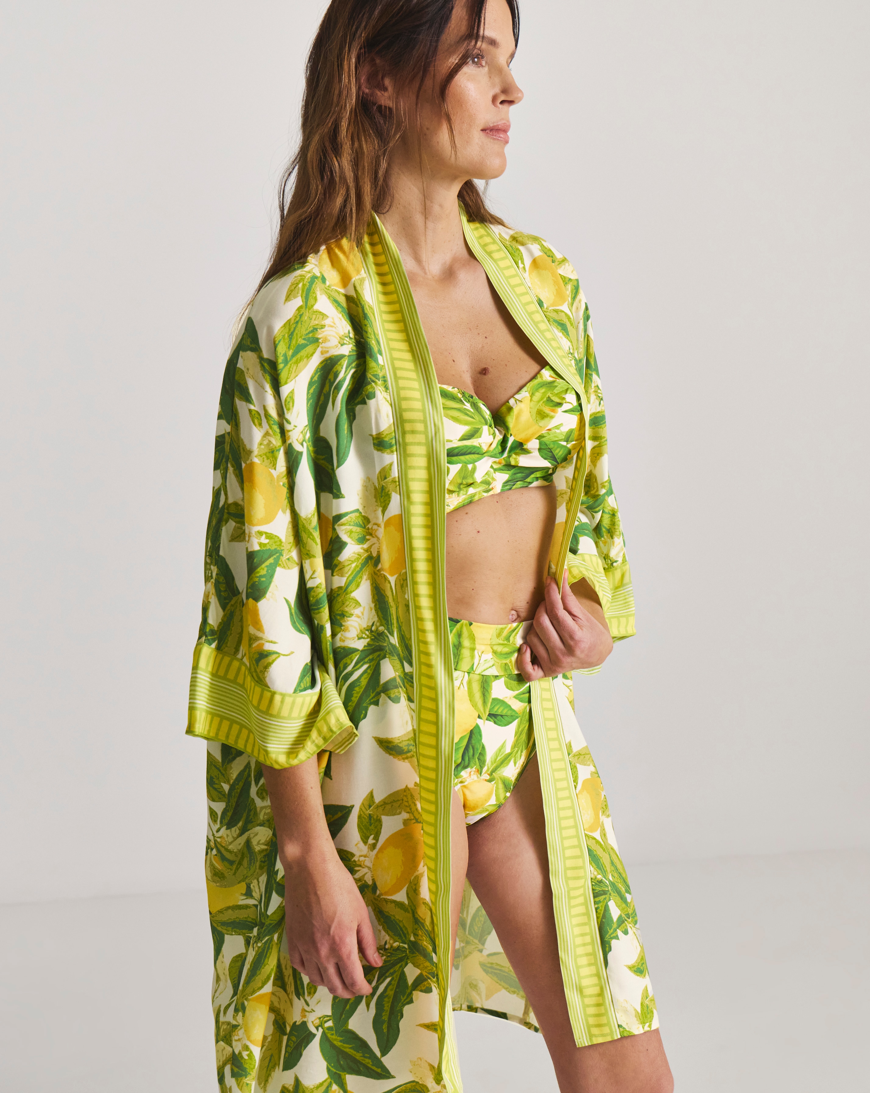 New In - Border Print Open Maxi Kaftan