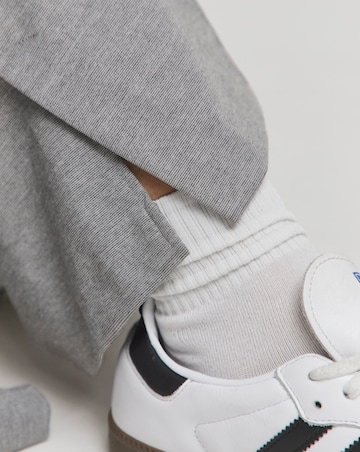 Grey Tailored Jersey Wide Leg Trousers