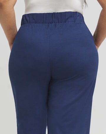 Simply Be Navy Ponte Wide Leg Trousers