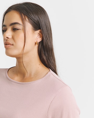 Black, Rose & Sage 3 Pack Long Sleeve Pure Cotton Ribbed Tops