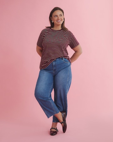 Red & Pink Stripe Pure Cotton Crew Neck T-Shirt