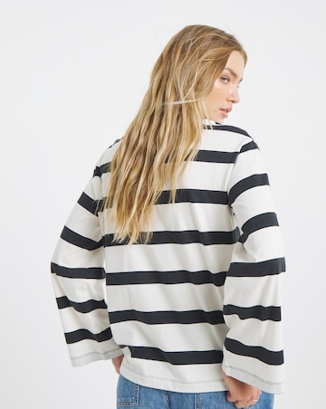 Black & White Stripe Pure Cotton Long Sleeve Top