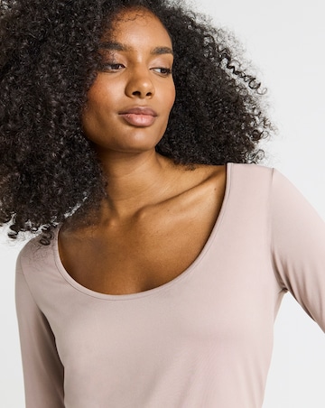 Mocha Supersoft Scoop Neck Top