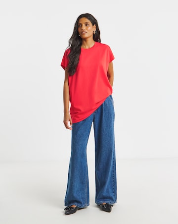 Simply Be Red Slouchy Dip Back T-Shirt