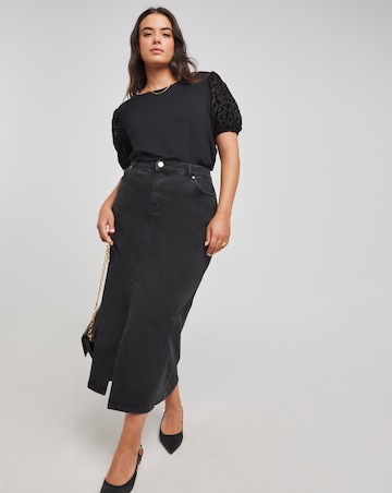 Black Leopard Burn Out Sleeve T-Shirt