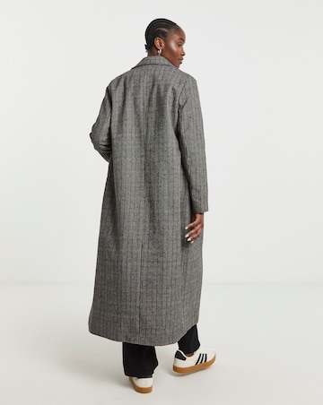 Check Slim Maxi Column Coat