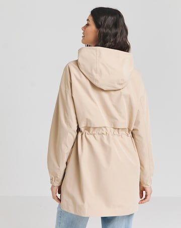 Simply Be Stone Hooded Waisted Parka