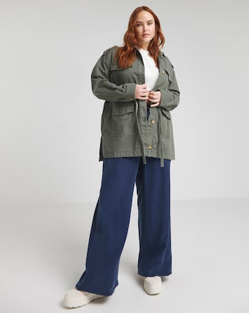 Khaki Waist Detail Cargo Jacket