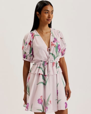 Ted Baker Merieli V Neck Waisted Mini Dress
