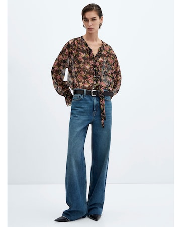 Mango Semi- Transparent Flowy Blouse