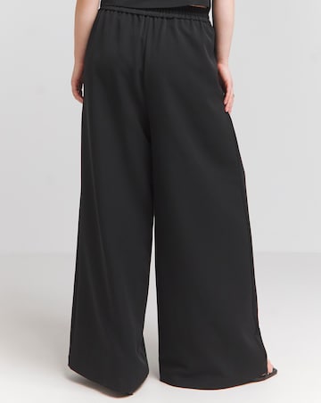 Flounce London Black Wide Leg Tailored Trousers