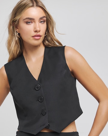 Flounce London Black Tailored Waistcoat