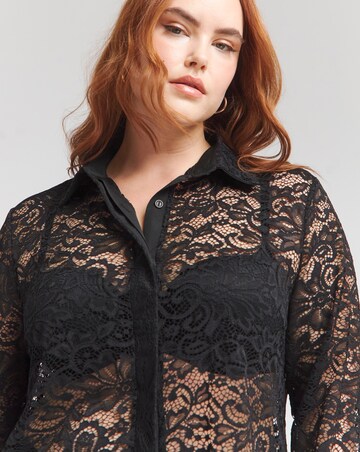 Flounce London Black Lace Shirt