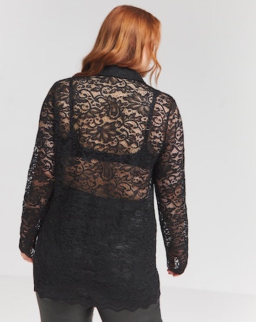 Flounce London Black Lace Shirt