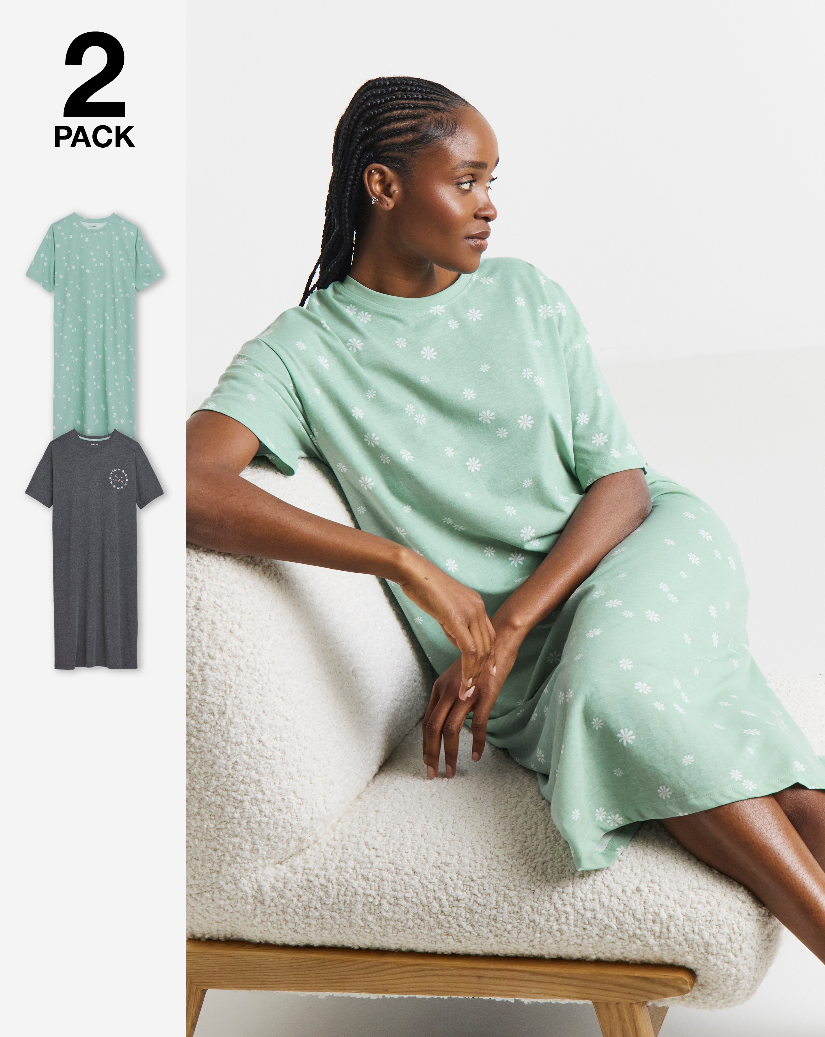 Floral Value 2 Pack T-Shirt Nighties