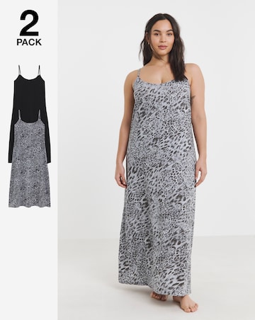 2 Pack Leopard Print Value Nighties