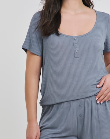 Brushed Modal Ribbed Pyjama Shortie Set