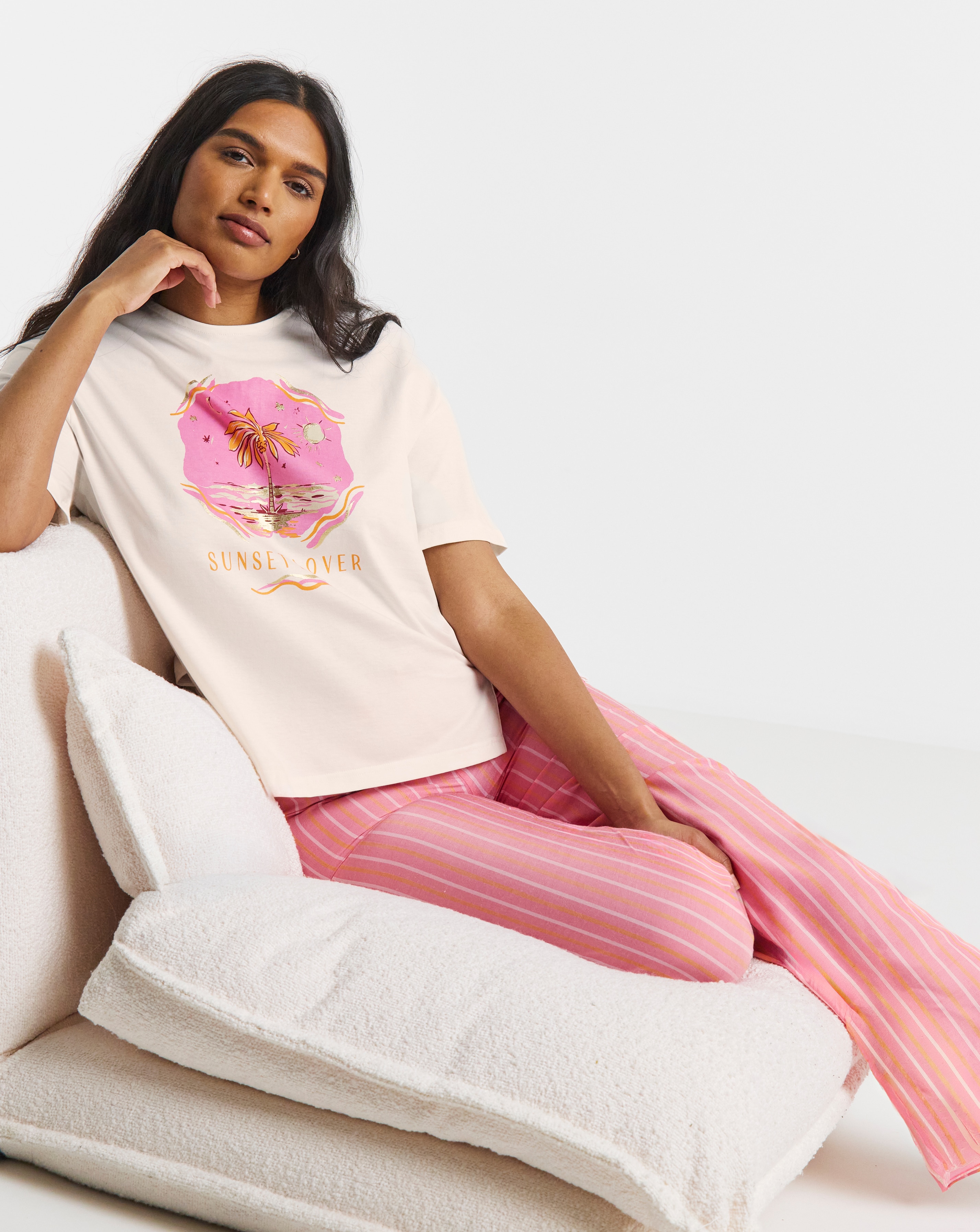 Sunset Lover Stripe Pant Pyjama Set