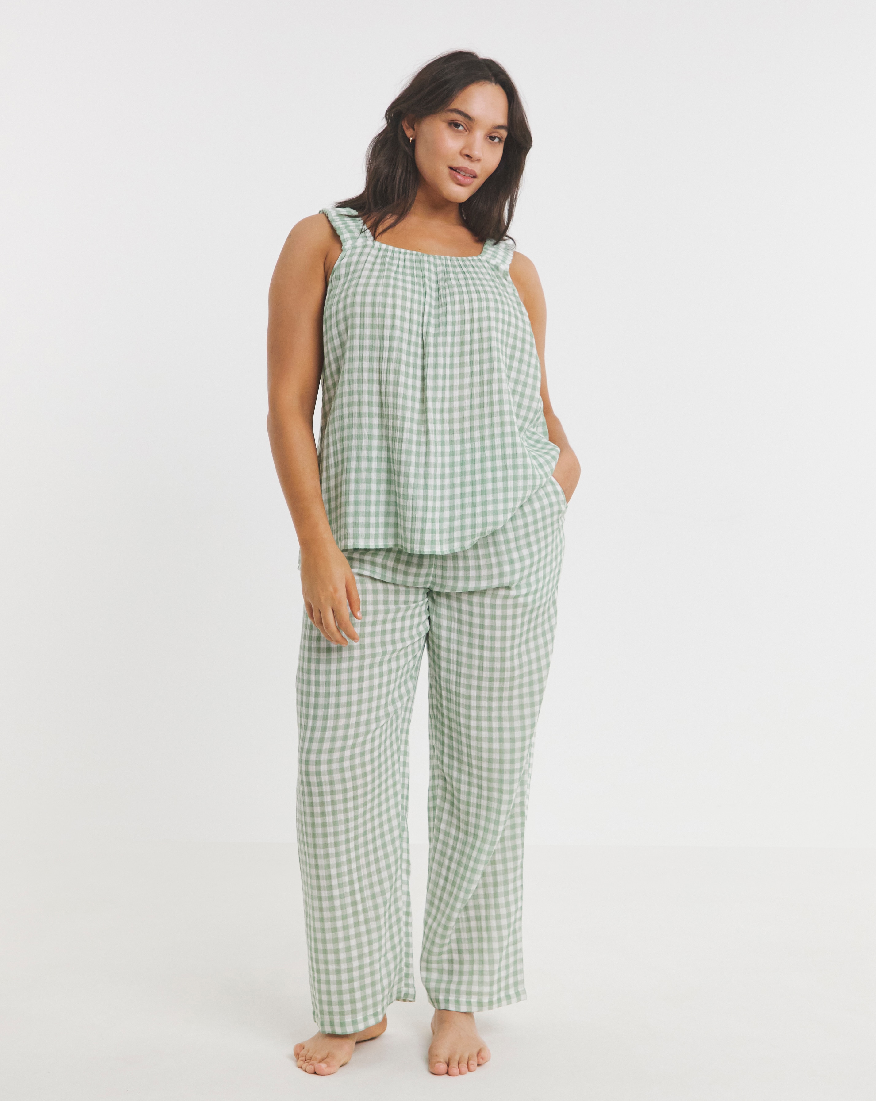 Gingham Soft Cotton Cami Pyjama Set