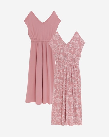 Shell Print Value 2 Pack Maxi Nighties