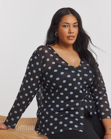 Simply Be Daisy Print Mesh Slim Fit Cardi