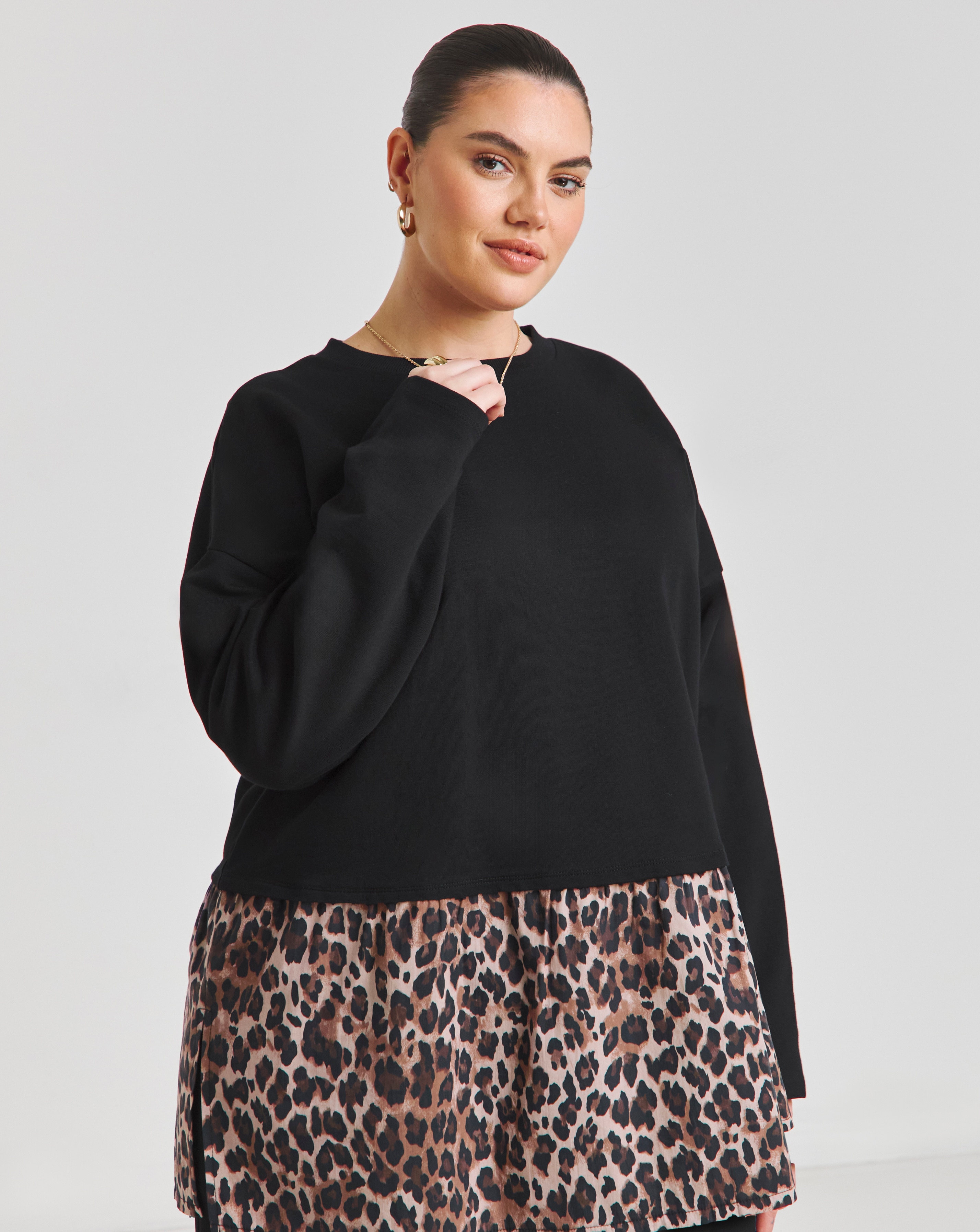 SBE 2 In 1 Sweat With Woven Shirt