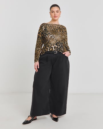 Simply Be Leopard Bow Back Top