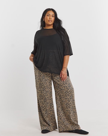 Simply Be Black Mesh Oversized T-Shirt