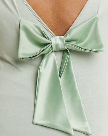 Simply Be Sage Short Sleeve Satin Bow Back Top