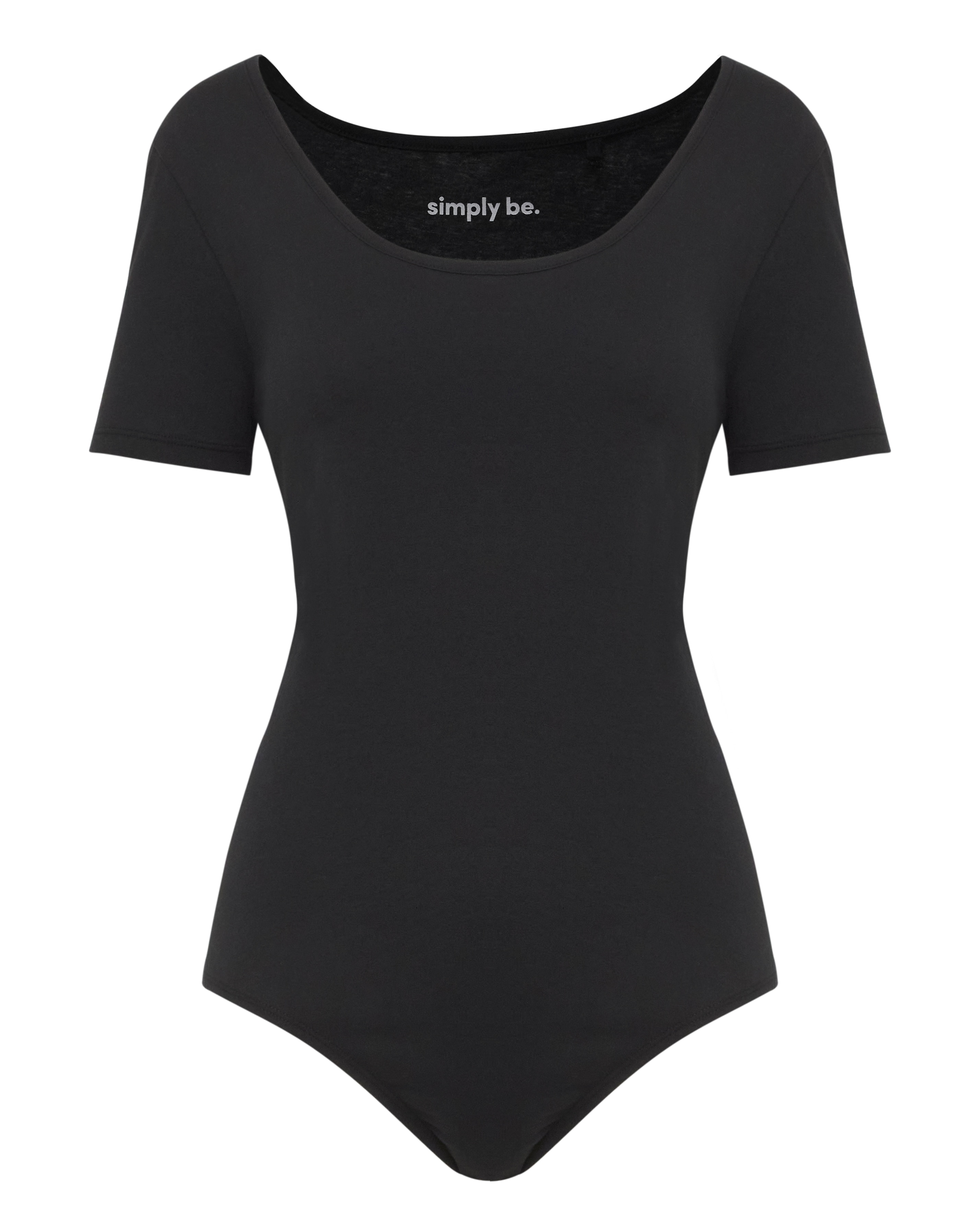 Simply Be Black Short Sleeve Bodysuit