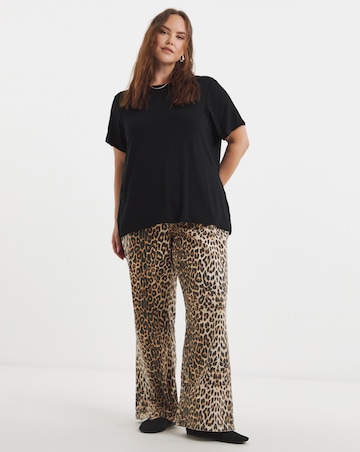 Simply Be Black & Light Pink Short Sleeve Satin Bow Back Top