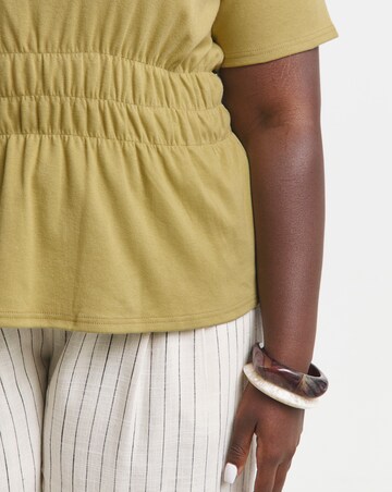 Simply Be Khaki Shirred Waist T-Shirt