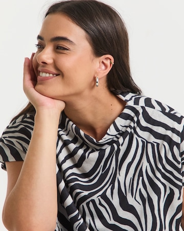 Simply Be Zebra Print Slash Neck Mesh Top