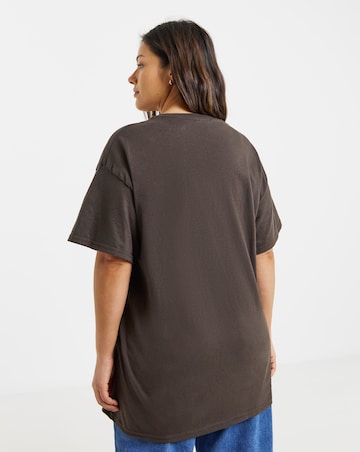 Chocolate Cosy Season Autumn Embroidery T-Shirt