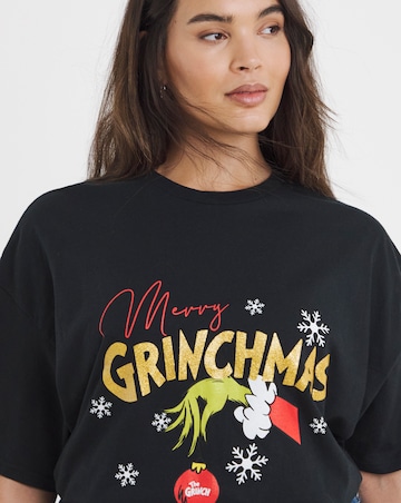 Black Grinch Merry Grinchmas Glitter License T-Shirt