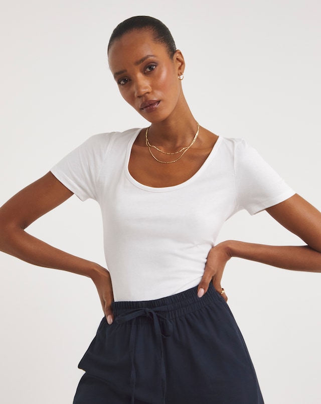 Simply Be White Short Sleeve Bodysuit
