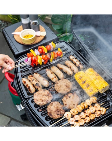George Foreman Portable 1 Burner Gas BBQ with Trolley