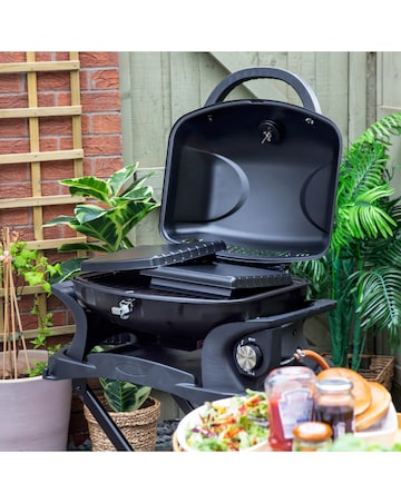 George Foreman Portable 1 Burner Gas BBQ with Trolley