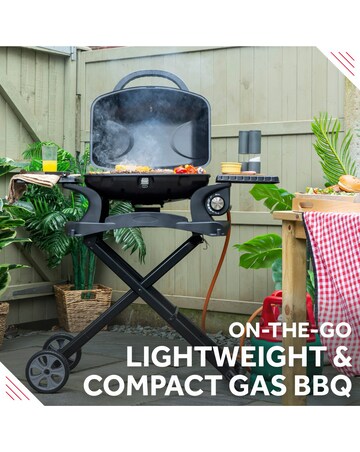 George Foreman Portable 1 Burner Gas BBQ with Trolley