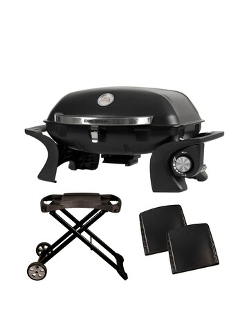 George Foreman Portable 1 Burner Gas BBQ with Trolley