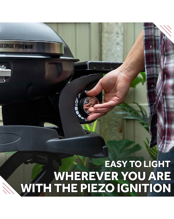 George Foreman Portable 1 Burner Gas BBQ with Trolley