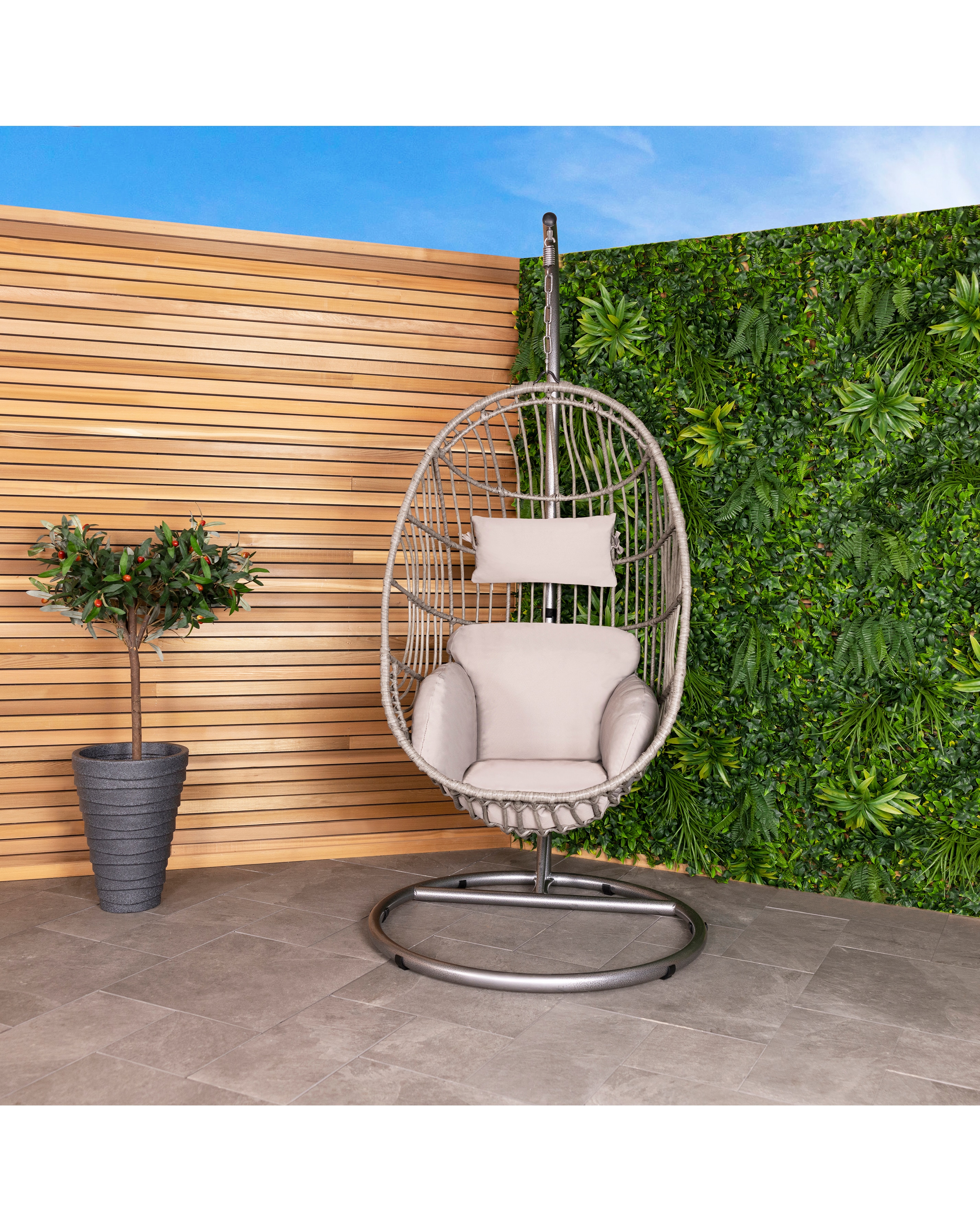 Charles Bentley Rattan Egg Swing Chair