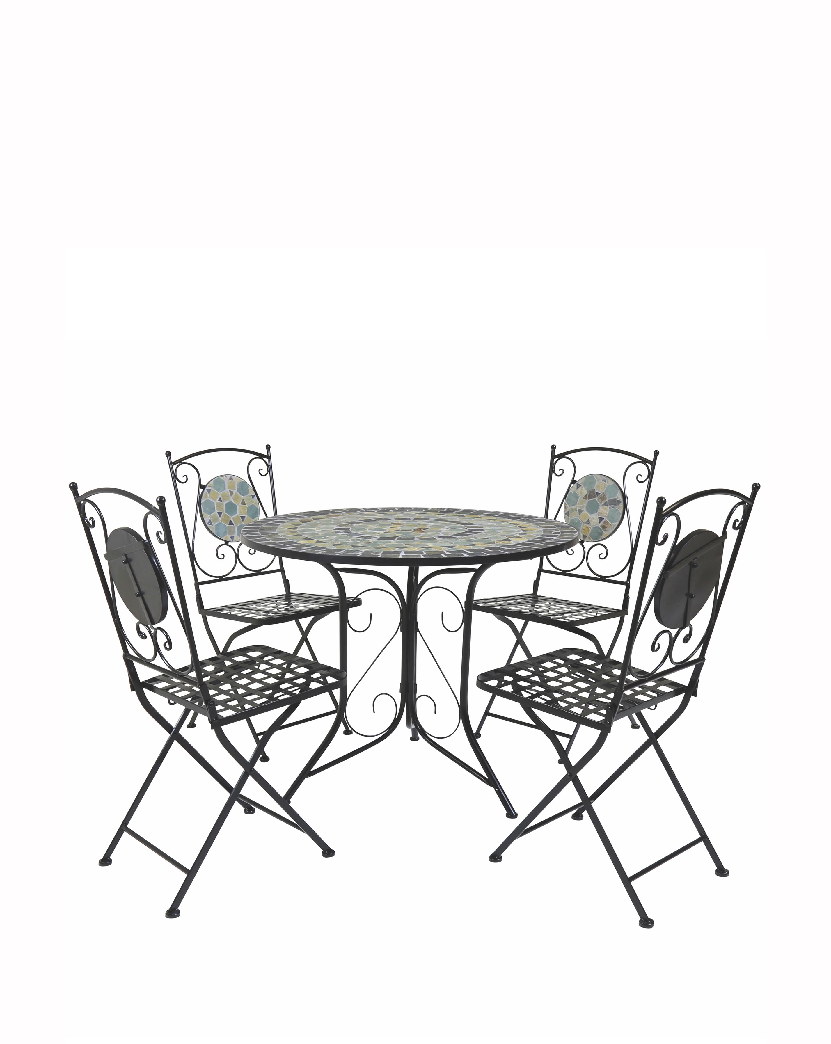 Mosaic 4 Seater Dining Set - Blue