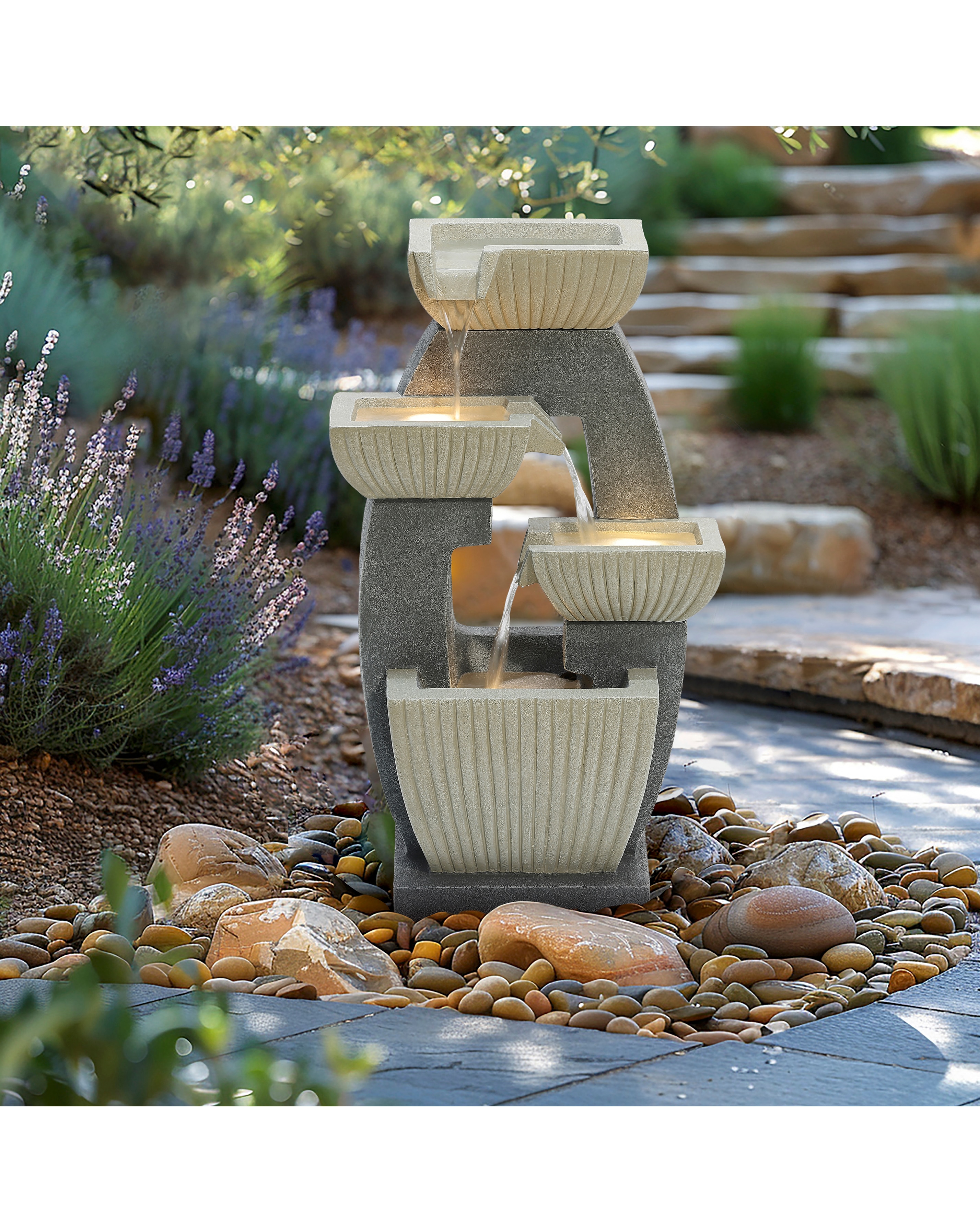 4 Tier Cascading Bowls Water Feature