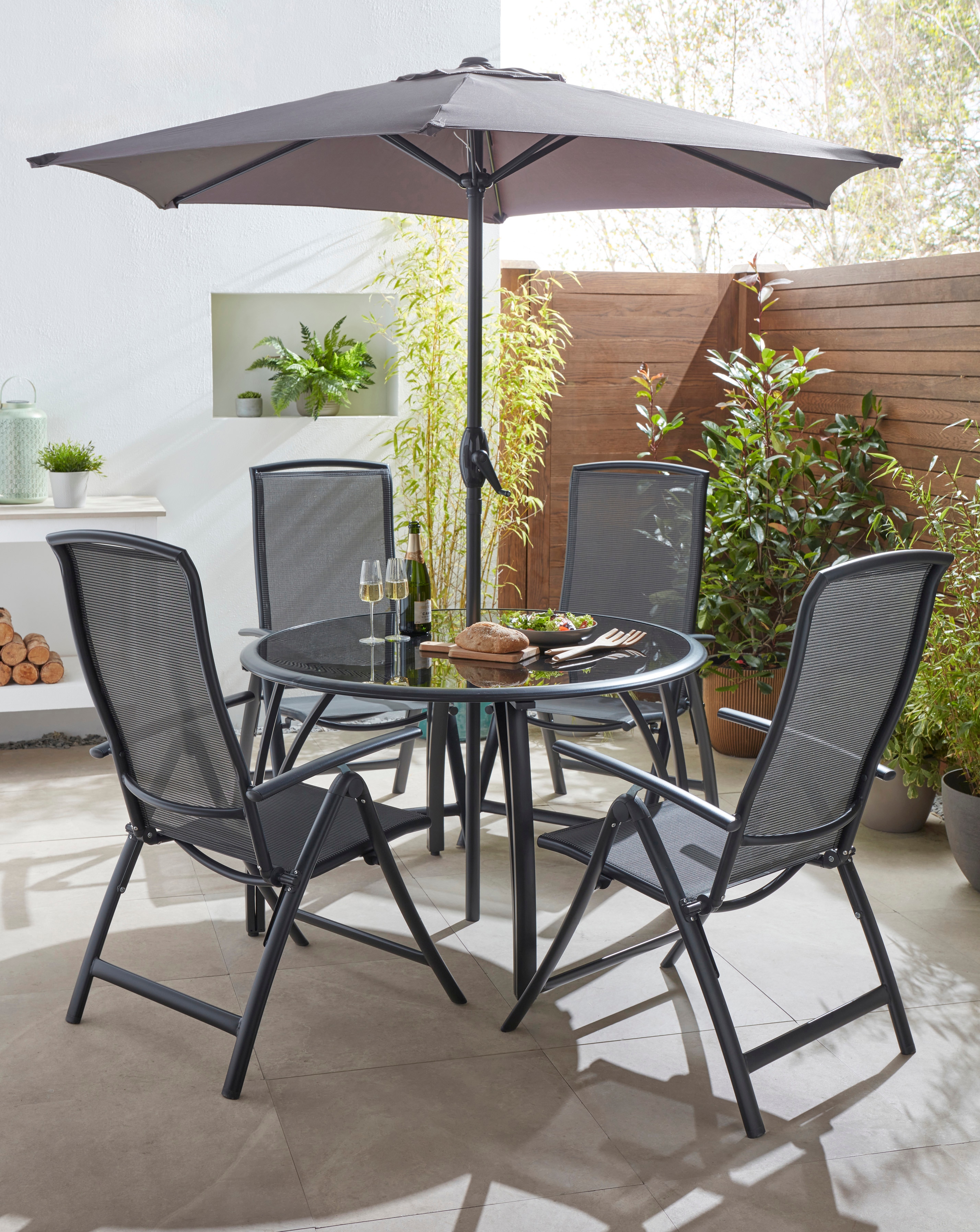 Havana Charcoal Reclining Dining Set