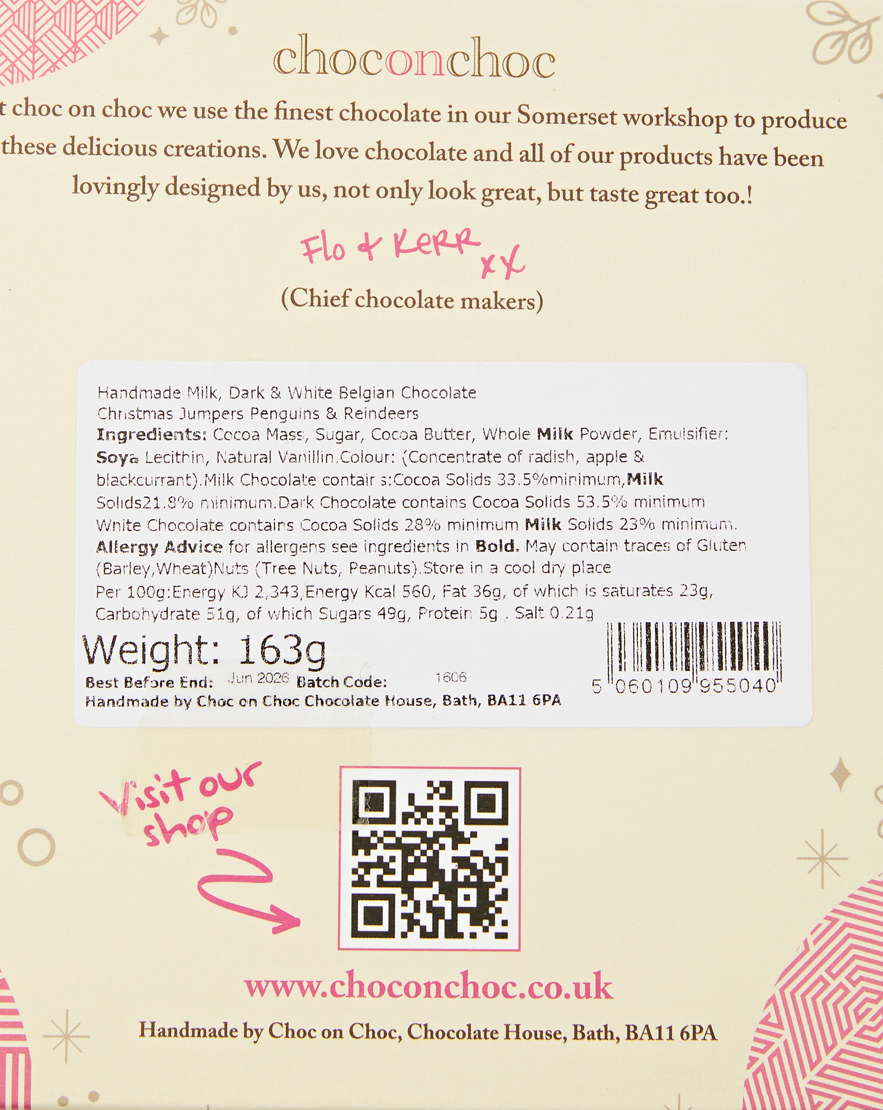 Choc on Choc Belgian Chocolate Milk And White Christmas Jumpers