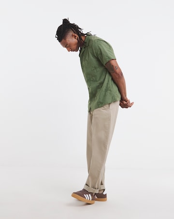 Revere Collar Floral Embroidered Co-ord Shirt