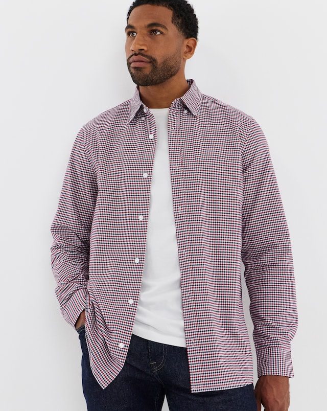 New In - Long Sleeve Cotton Gingham Shirt
